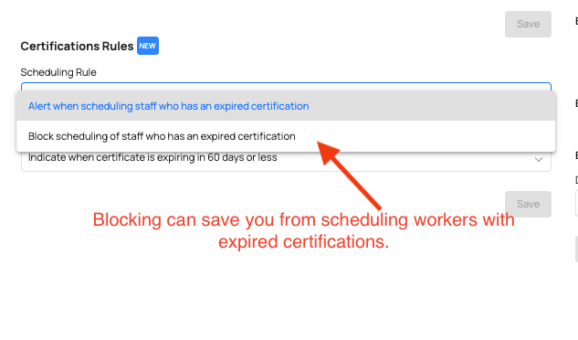 Blocking Scheduling in Cert