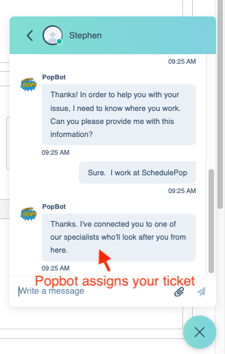 PopBot assigns ticket-1