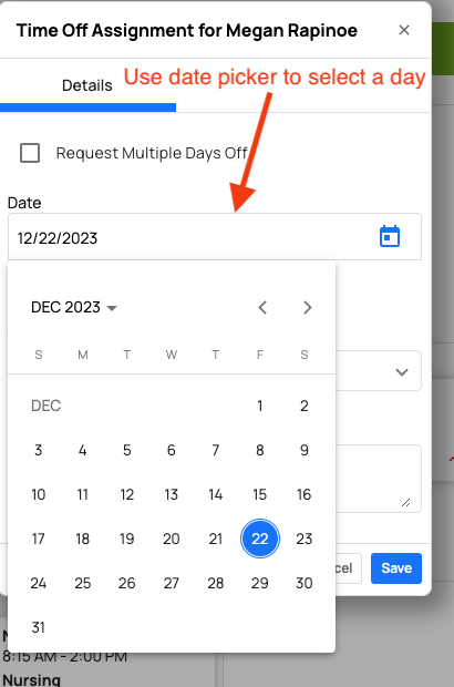 assign one day