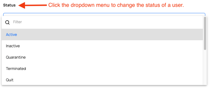 change the status of a user