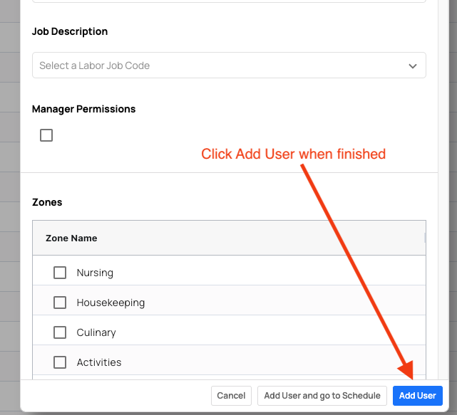click add user when finished