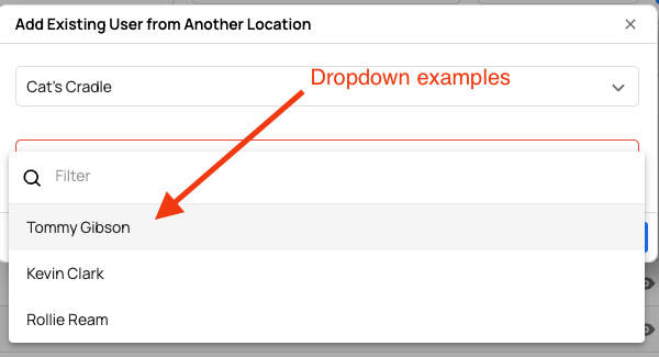 specific user from other location